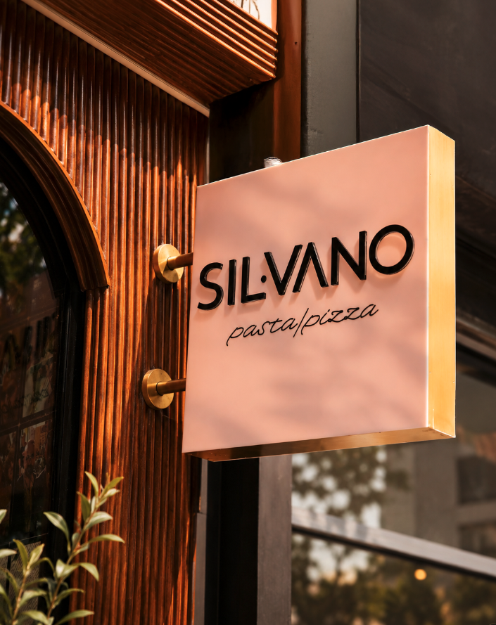 Warm modern Italian restaurant interior